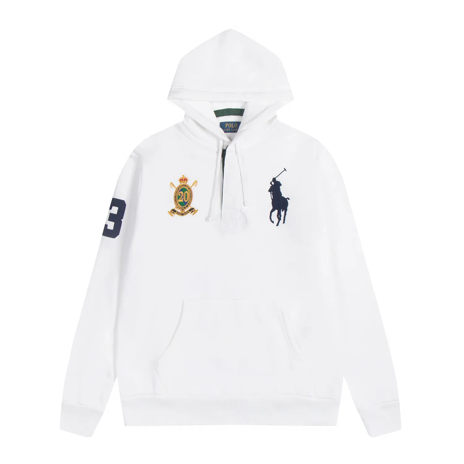 P280 White background picture [Hot new product] Style number: 25119# Color: Navy blue/off-white Size: S to XL - Ralph Lauren/Ralph Lauren 2025FW new autumn and winter Big Pony 20th anniversary badge embroidered open-chest deconstructed hooded fleece sweatshirt - 100% restoration 380g 100% pure cotton heavy-grain cloud velvet ✅ - Deconstruction restoration Correct version Three-layer hidden partial tube placket ✅ - Reactive fixed-dye D65 raw cotton double herringbone belt with wide and narrow divisions ✅ - Rejection of overlays, single-color single version, precision embroidery ✅ - RL/25 autumn and winter new product 20 commemorative badge embroidered mascot sweatshirt, deconstructed half-open chest, different from the regular classic version, high-end and outstanding, built-in contrasting reactive dyed D65 raw cotton double herringbone belt, cloud-like heavy fleece bottom with autumn and winter attributes, really comfortable, cloud-like comfort, loose fit Available in two colors, can be made as a couple model, highly recommended